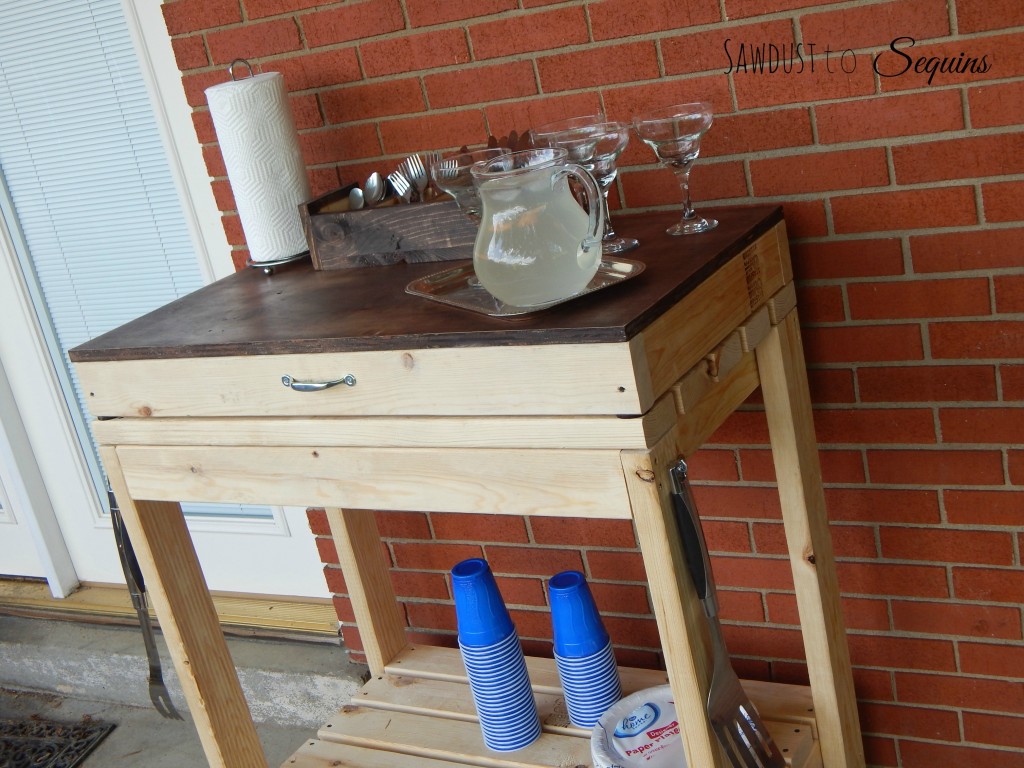 DIY Party Cart / Potting Bench - Sawdust to Sequins